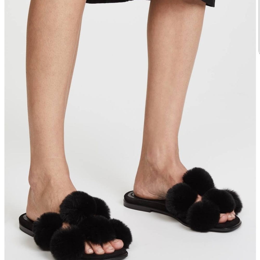 Alexander Wang pompom open toe flats